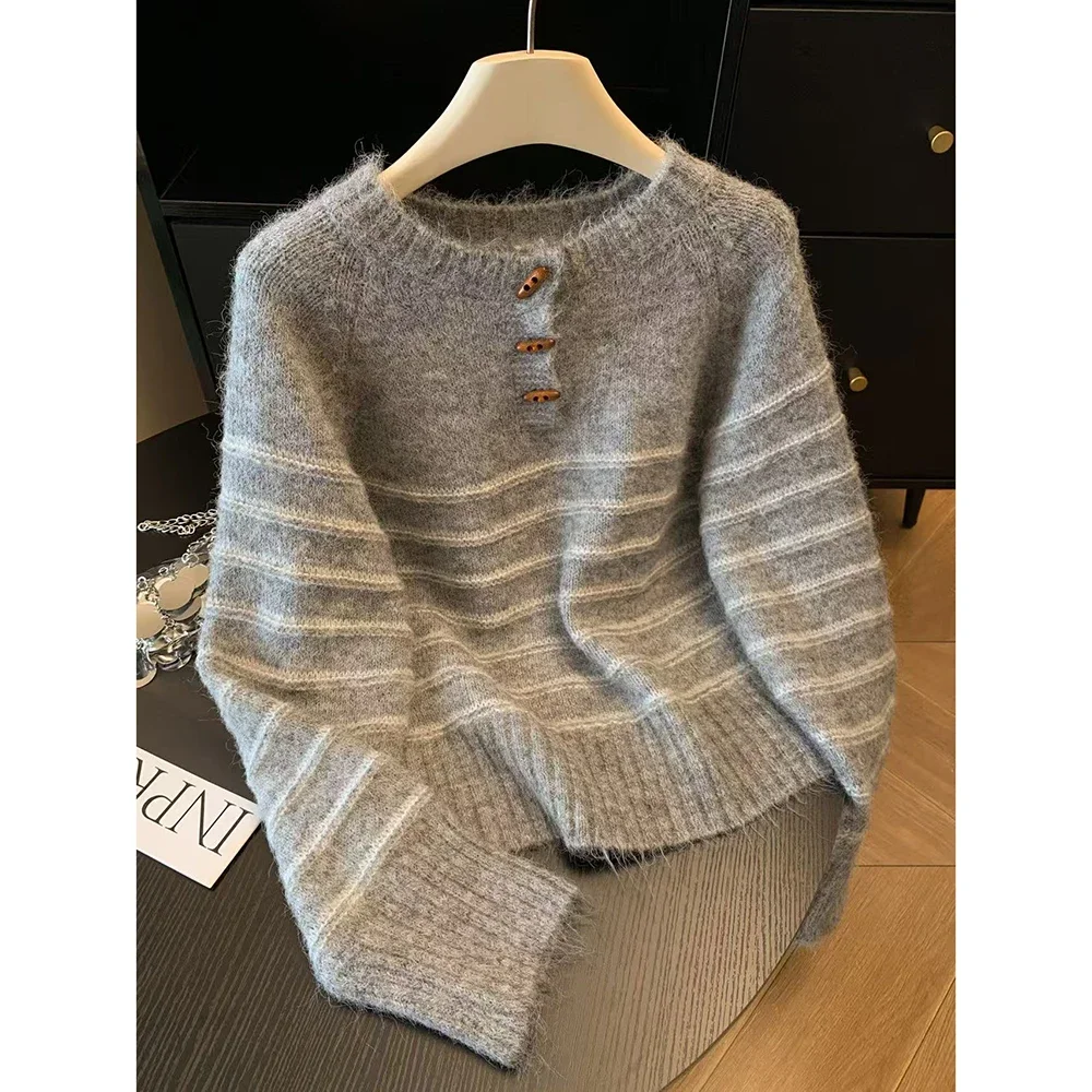 Autumn Winter Women's Striped  - Shirts ulasan dan harga